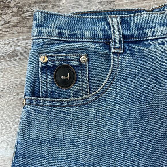 Trussardi Jeans Medium Wash High Rise Straight Leg Denim Italy Women’s Sz 29 - Picture 2 of 8